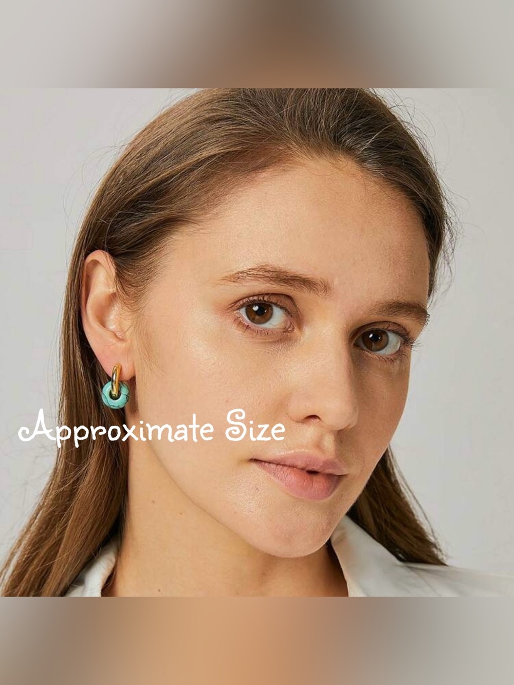 Natural Crystal Donut Gold Plated Hoop Earrings For Women NEW - Picture 8 of 8